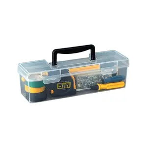 Transparent Hardware Organiser Box with Ergonomic Handle For Garage Tools