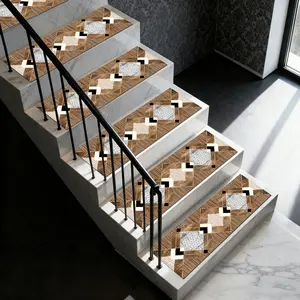 Non-Slip Stair Carpet, Step Protection Carpet, Decorative Bordered Stair Mat for Home Decoration & Bedroom Accessories, Decorative Rugs - Suitable for Indoor, Outdoor Stairs & Multiple Scenarios