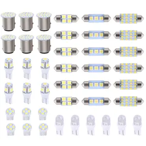 42PCS Car LED Bulb Set – T10, Festoon, Dome & License Plate Lights, 6500K White, IP68 Waterproof, Easy Install Interior Light Kit for 12V Vehicles