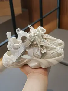 2026 Summer New Girls' Sports Shoes, Hollow Out Mesh Dad Shoes, Soft Sole Anti-Slip Medium Large Toddler Sandals, Soft Soled Shoes