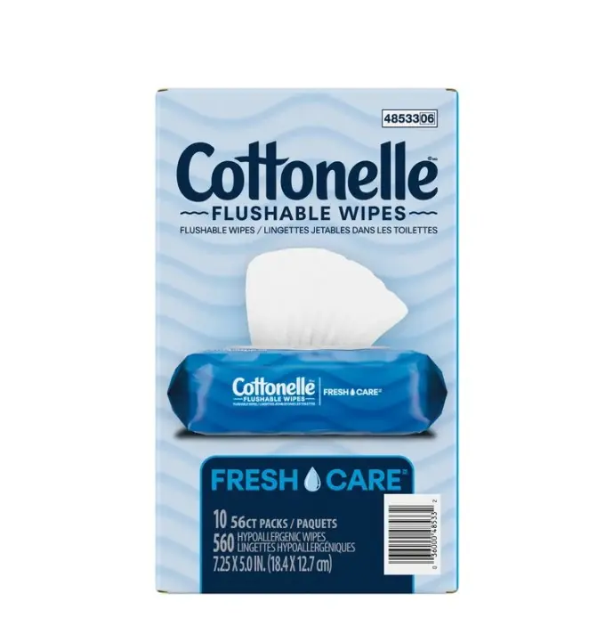 Cottonelle Fresh Care Flushable Wipes 560 Wipes Pack Toilet 2-Ply Design 560 Sheets Flushable Material Toilet Body