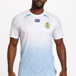 New Congolese Jersey DRC soccer jersey. Basic fan edition RDC Maillot Congo soccer Vareuse Leopards 2026. Nouveau maillot Congolais 2026 vareuse DRC shirt. Most BASIC EDITION. Priced cheaper $36.99.  In WHITE. Select size carefully please .