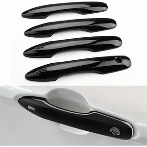 Upgraded Snap-on Door Handle Cover Compatible for 2018-2023 2024 2025 Toyota Camry Accessories No Adhesive Door Handle Protectors for 2020-2024 2025 Corolla 2020-2025 Venza Glossy Black