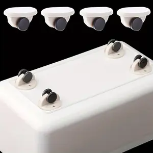 4pcs Self Adhesive Wheels Small Stick On Cricut Wheels Mini Fixed Casters Paste Plastic Universal Pulley Roller Ball Transfer Bearing Casters For Bins Storage Containers Underbed Boxes