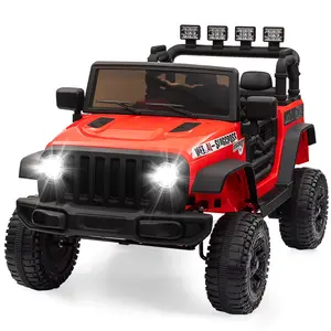 Garvee 24V 6-Wheel Kids Electric Ride On Car – 4WD, Parental Remote, 3 Adjustable Speeds, Gentle Start, LED Lights, Music, Battery Display – Safe Off-Road Off-Road Vehicle Toy for Boys & Girls – Rose Red