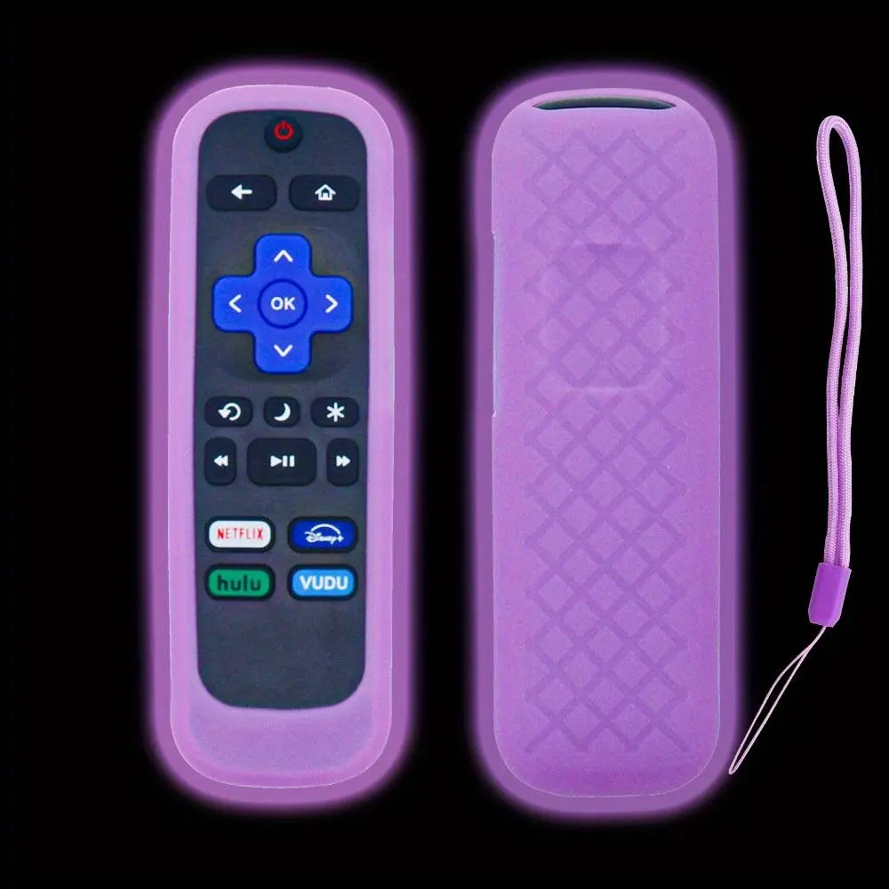 Glow in The Dark Silicone Remote Control Cover, 1 Count Soft Durable Cover Universal Remote Control Cover for TCL, Hisense, Remote Control Protector for Halloween Decor, Dustproof Design Cover