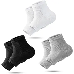 Moisturizing Socks,toeless Socks for Women for Dry Cracked Heel Treatment,Cracked Heel,msilicone Socks for Women (One Size-3 Pairs)