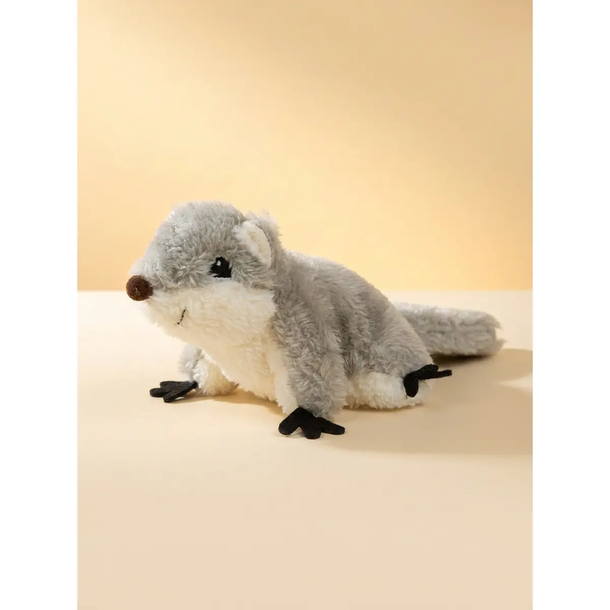 Flapping Squirrel Kicking Cat Toy - Flap Action, Soft Body, USB Rechargeable, Spot Clean Pet Supply, Flapping Action