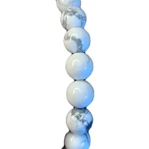 Natural white stone beaded bracelet 10mm.