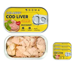 DOMA Authentic Icelandic Cod Liver in Its Own Oil 4.27oz (121g) , Ready To Eat Whole Pieces