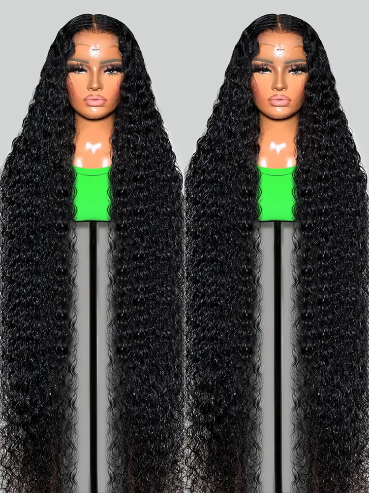 Bling Hair 180Density 32inch 13x6 HD Deep Wave 13x4 Curly Pre Plucked  Lace Front Human Hair Wig For Women with Baby Hair #SummerVibes