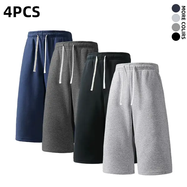 Men's cotton casual shorts, suitable for men's fashionable multifunctional summer clothing, comfortable elastic waist street wear suitable for daily wear