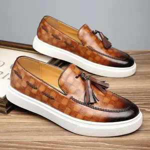 Plus Size Men's Vintage Tassel Loafers, Comfortable Non-slip Durable Rubber Sole Business Occasion Shoes, Men's Shoes