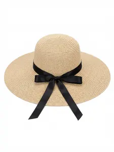 Summer Women's New Cute Elegant Sweet Bowler Hat, Breathable Sun Protection Straw Hat, Foldable Vacation Hat, Stylish Beach Accessory