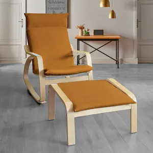 Boucle Sherpa Cinnamon Chair and Footstool Covers, Compatible with IKEA Poang