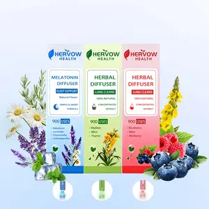 HERVOW Health Melatonin Diffuser Natural Flavor - 900 Uses with 16mg Melatonin Lavender Chamomile Guarana Mint for Deep Relaxation & Soothing Nerves