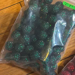 Bead Bags - Green Glitter Beads for Crafting and DIY Projects