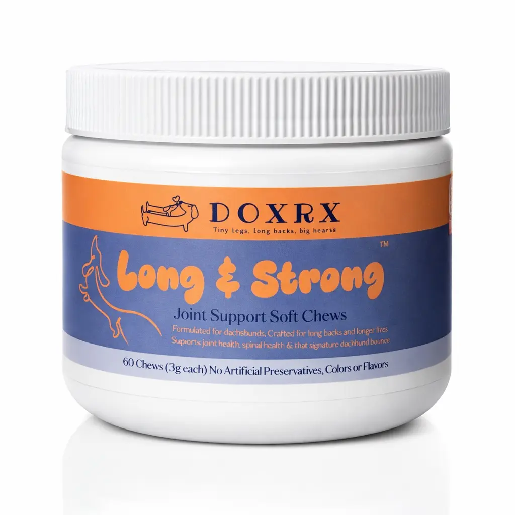 DoxRx Long & Strong Joint Support Soft Chews for Dogs - 60 Chews (3g Each), Supports Joint Health, Long-Lasting Relief, Reduces Discomfort, No Artificial Preservatives