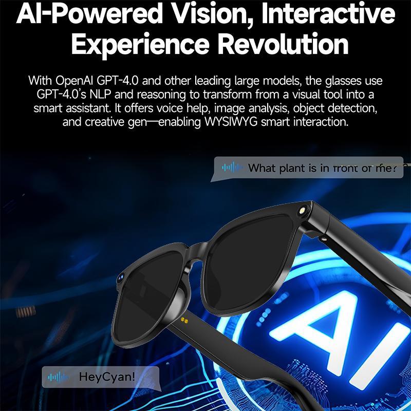 Smart AI Camera Glasses with 8MP Photochromic Lenses ,Button Touch Adjustment for Travel Outdoor Adventures Hands-Free Photography 160+Languages Real-Time Translation Bluetooth Wireless Wearable Video Recording UV Protection