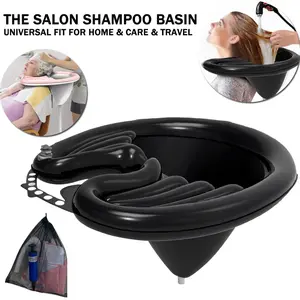 Mobile Salon - Portable Inflatable Rinse Basin PVC Foldable Shampoo Basin for Washing and Cutting Hair at Home and in Bed