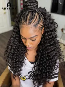 26-Inch Bohemian Braided Wig, Boho Braid Wig, Deep Wave Long Synthetic Hair, Synthetic Wavy Hair, Natural Volume, High-Definition Lace Front, Deep Wave Frontal, Comfortable & Reusable