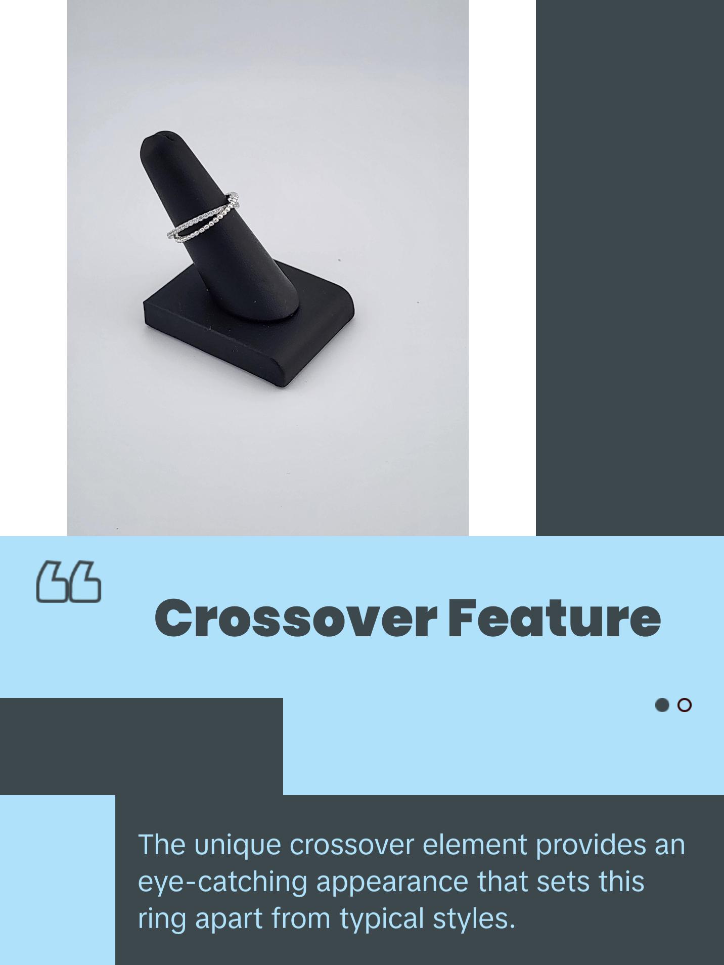 Brand New Sterling Silver 925 Crossover Ring