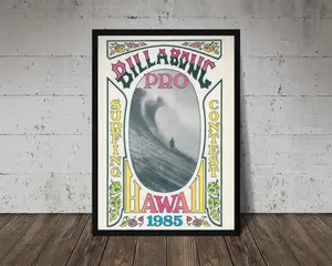 [Sale up to 50%] 1985 Billabong Pro Graphic Print Wall Art - Printable Vintage Surfing Poster for Home Decor