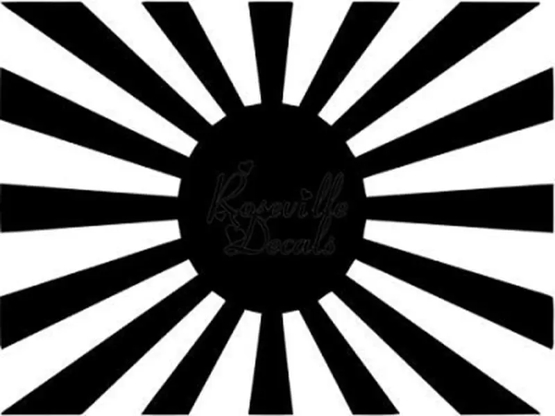 Roseville Decals JDM Japan Rising Sun Flag Vinyl Decal Sticker for Home Office Decor Vehicle Window Sign Size- [8 inch] / [20 cm] Wide Color- Matte Black