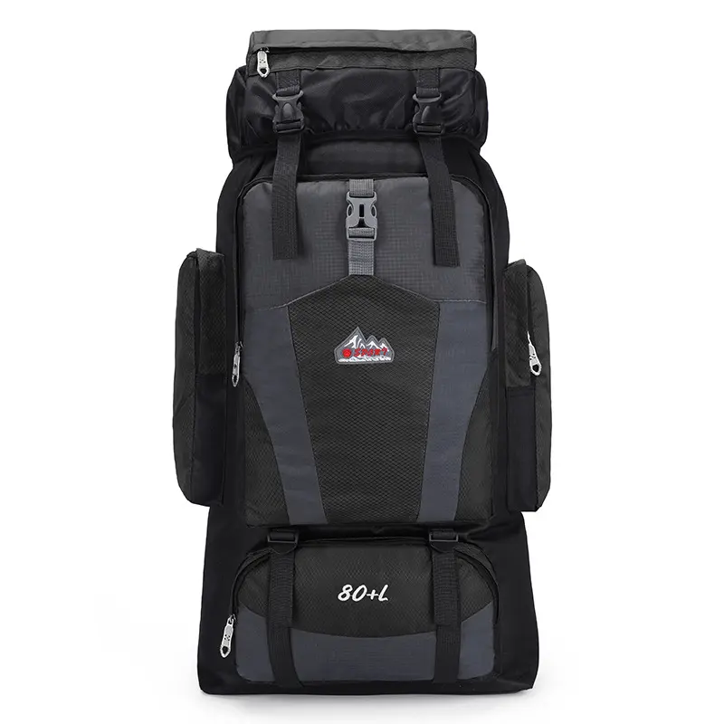 Unisex Durable Outdoor Hiking Backpack - 80+L Waterproof Nylon-Polyester Multi Purpose Rucksack for Travel, Camping Hiking Trekking Rucksack Multi Compartment Backpack