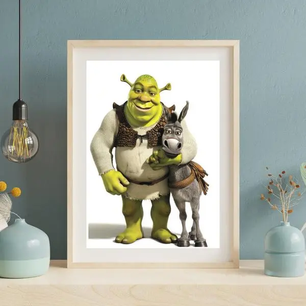 Shrek Movie Poster For Kids Room Decor - Animal Prints For Nursery Wall Art - Children'S Bedroom Vintage Art