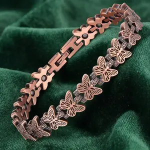99.99% Copper Bracelets for Women, Magnetic Bracelets with 3500 Gauss Neodymium Magnets with Adjustable Sizing Tool & Jewelry Box