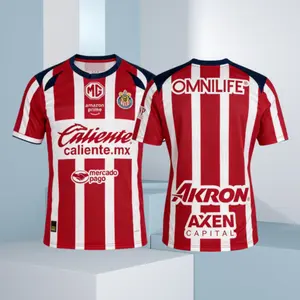 2025 26 New Chivas Home Away Red White Short Sleeves Soccer Jerseys Top Fan Version