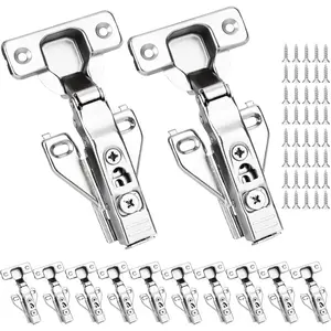 10 Pack 1/2'' Overlay Soft Close Cabinet Hinges – 105 °   3D Adjustable Clip-On Concealed Cupboard Hinges for Kitchen Cabinet Doors, Hidden Cabinet Door Hinges with Screws