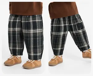 【CICIIBEAR】 New Style Children's Plaid Pants Fleece-Lined & Thickened Winter Style for Babies and Children