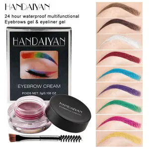 HANDAIYAN 12 Colors Eyebrow Brush Smudge-Proof Long-Lasting Light Eyebrow Waterproof Color Eyebrow Cream Makeup