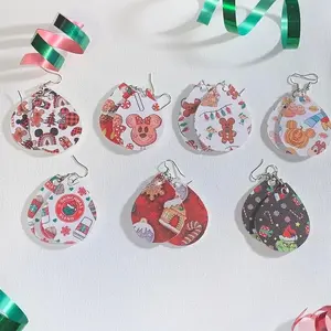 Faux Leather Christmas earrings