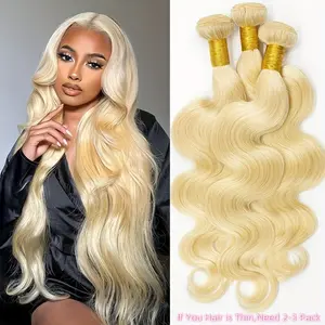 New 2025 Arrivals # 613 Honey Blonde Bundles Human Hair Double Machine Hair Weft True Length Unprocessed Human Hair Bundles Easy To Stylish For Summer Or Music Festival Part Look Glueless
