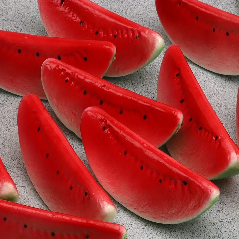 Christmas Decorative Plastic Watermelon Slice  Artificial Fruit Pieces for Party Decor, Home Display, and Educational Props  Foam Watermelon Model for Festive Arrangements, Non-Electrical Toy Accessory Ornaments Decoration fengshui ornament heal stone 12