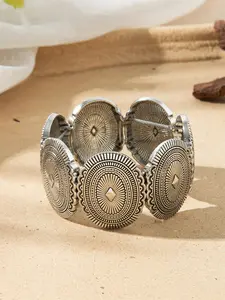 Vintage Western Style Unisex Elastic Bracelet, 2025 New Style Zinc Alloy Bracelet, Fashionable Jewelry for Women & Men