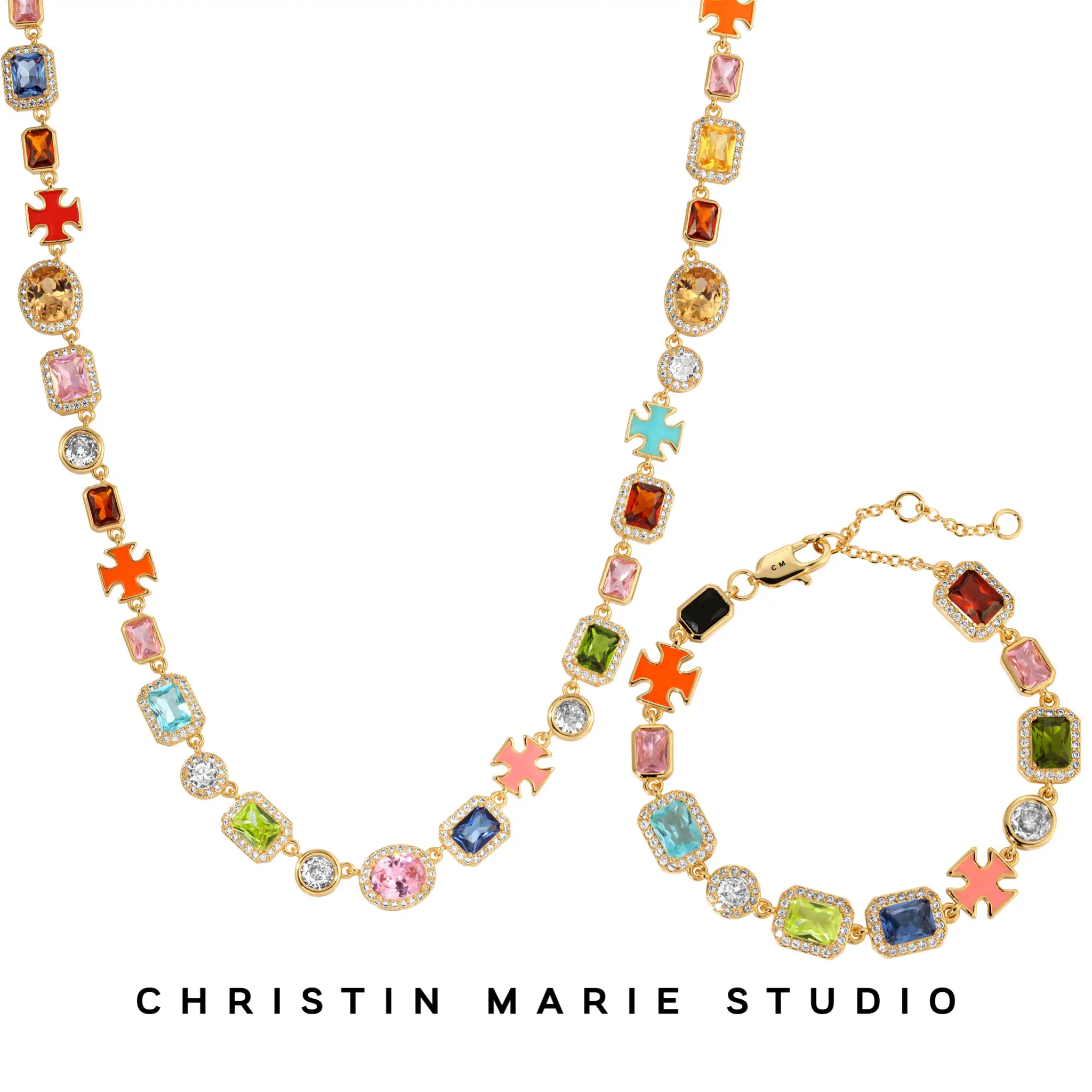 Gold Solstice Gemstone Bundle (Necklace & Bracelet)