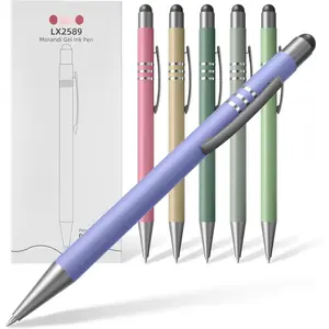 Morandi Retractable Gel Pens, 6 Pack Aesthetic Colored Gel Pens, 0.5mm Fine Point Quick Dry Smooth Writing No Bleed No Smudge Multicolor Pens for Journaling, School, Office, Teachers
