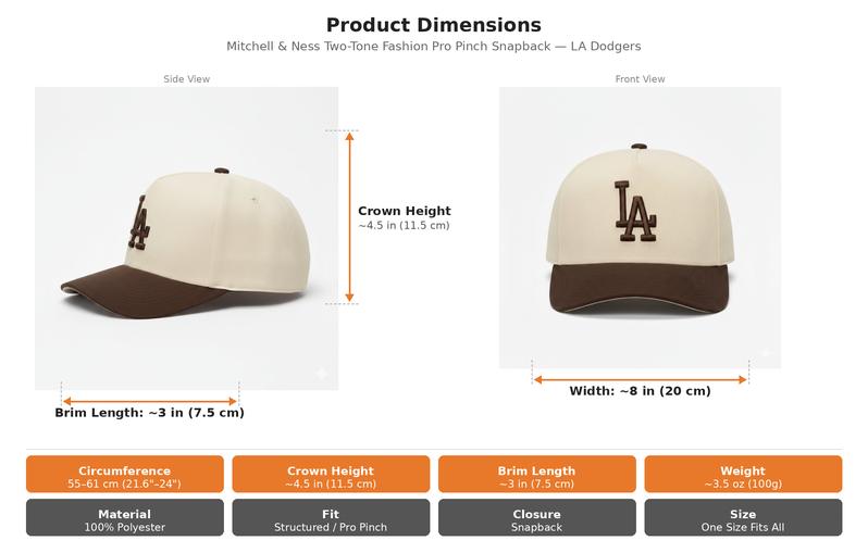 Mitchell & Ness Los Angeles Dodgers Two-Tone Fashion Pro Pinch Snapback Hat Cream Brown with Grey Undervisor Team Logo Stitched Adjustable Baseball Cap Fashionable Mitchell & Ness Los Angeles Dodgers Two-Tone Fashion Pro Pinch Snapback Hat Cream Brown with Grey Undervisor Team Logo Stitched Adjustable Baseball Cap Fashionable