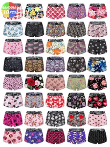 10-Pack Random Women's Cartoon Printed Underwear Set, Soft Comfortable Fitted Panties, Elastic Waistband, All-Season Wear, Random Blind Box Pack