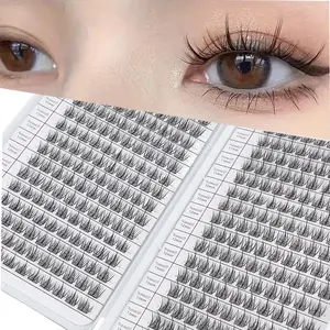 DIY Anime Cluster Eyelash Book with Feather Cross Style, Wispy Eyelash Clusters, Fluffy Cluster Lashes, 320 Reusable Natural Lashes in Mixed Lengths, Perfect for Dramatic Single Lash Looks