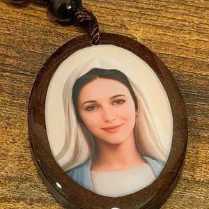 Rosario Virgen Maria en madera