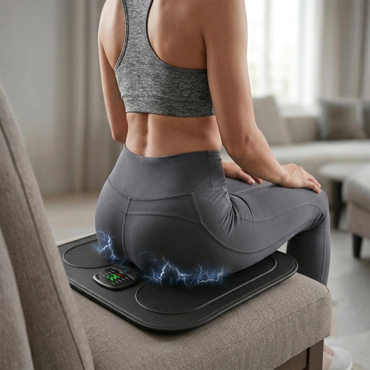 EMS Foot Massager Mat, Rechargeable Foot Stimulator with Remote Control, 10 Modes 30 Intensities Electric Foot Massager Pad, Portable Feet Massage Machine for Home Office Use