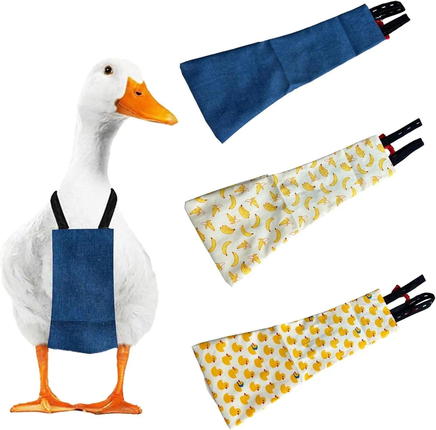 3 Pack Chicken Diapers for Hens, Adjustable Duck Diapers for Pet Ducks, Reusable & Washable Poultry Nappies for Hen Rooster, Size M