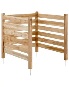 Wood Privacy Fence Panels For Air Conditioner Unit - Slatted Outdoor Fence Enclosure, Three Panels, 36 Inch Wide By 36 Inch Long, Weather Resistant Durable Timber Privacy Screen For Backyards, Patios, Outdoor Living Spaces