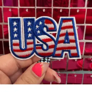 Embroidered USA  Iron On Patch