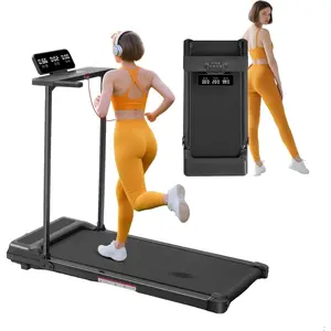 Folding Walking Pad Treadmill with Handle Bar, 3.5HP Compact Portable Foldable Walking Pads Treadmill with Handles, Electric Small Treadmills for Home Office Apartment, LED Display, 400 LBS Capacity